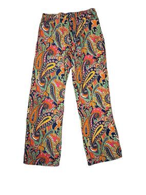 Vera Bradley Venetian Paisley Pajama PJ Lounge Pants Drawstring 100% Cotton M